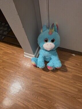 Chasing Unicorns Blue Rainbow Horn Plush Unicorn
